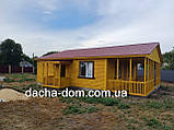 Каркасний Будинок  з корабельної дошки 9,4 *13,4 м разом з  терасами, фото 2