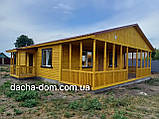 Каркасний Будинок  з корабельної дошки 9,4 *13,4 м разом з  терасами, фото 6
