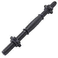 Гриф гантельний пластиковий гумовий із замками RN Sport SHUANG CAI SPORTS TA-80257-46 (TA-80243-46)