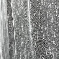 Готовий Турецький тюль з льону на тасьмі Розмір 300на270см Якісна гардина Колір білий