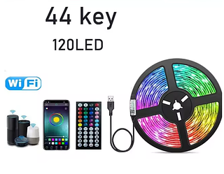 Світлодіодна стрічка з bluetooth та керуванням з телефону + 5 метрів, APP BT, 7995