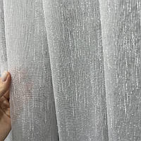 Готовий Турецький тюль з льону на тасьмі Розмір 600на270см Якісна гардина Колір білий