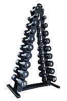 Гантельний ряд RN-Sport 1-10 кг зі стійкою чорний