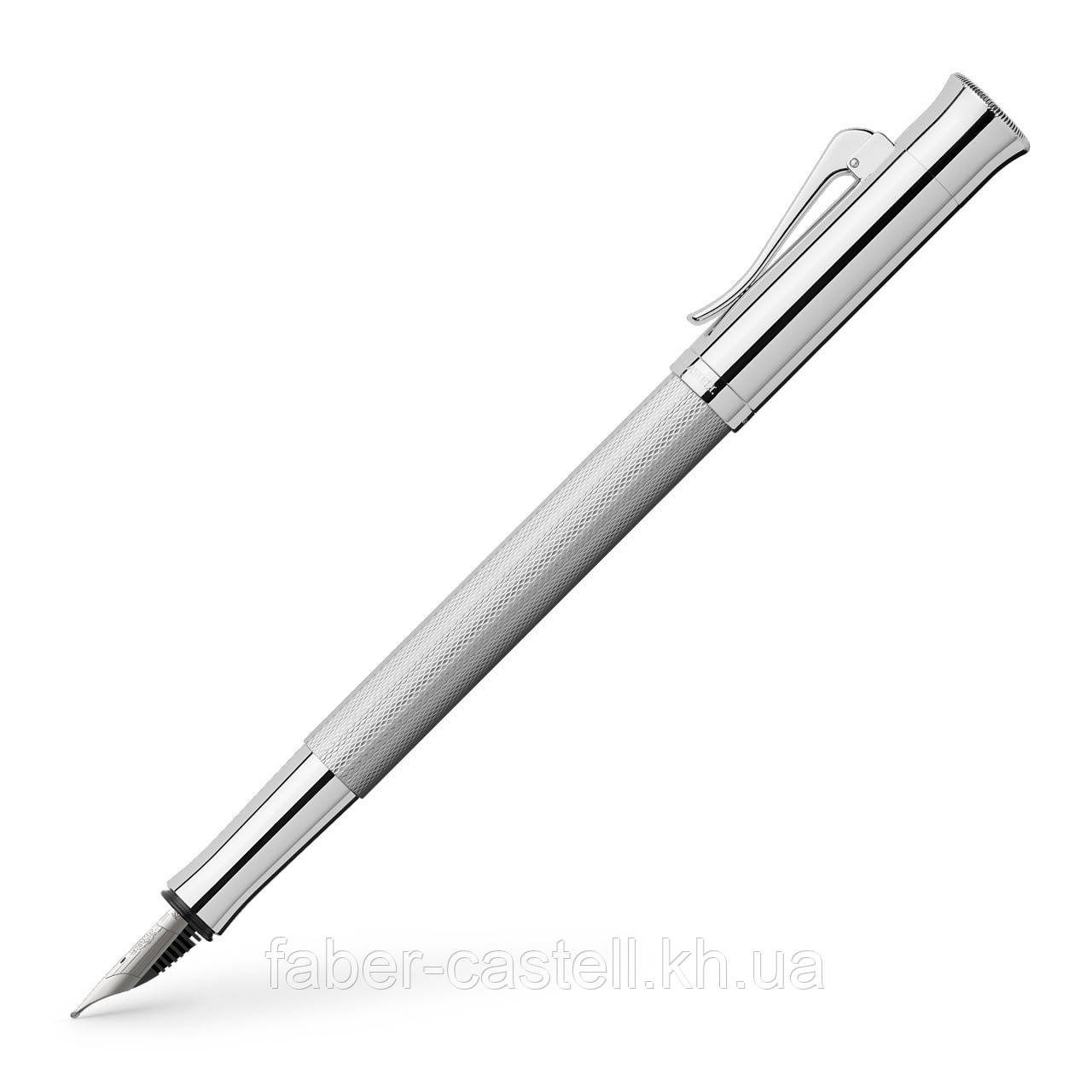 Ручка перова Graf von Faber-Castell Fountain pen Guilloche Rhodium з колекції Guillloche, перо М, 146590