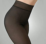 Колготи жіночі на флісі з імітацією капронових 44-48р чорні, фото 4
