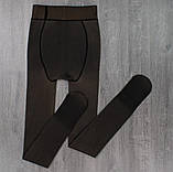 Колготи жіночі на флісі з імітацією капронових 44-48р чорні, фото 6