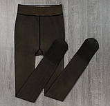 Колготи жіночі на флісі з імітацією капронових 44-48р чорні, фото 7