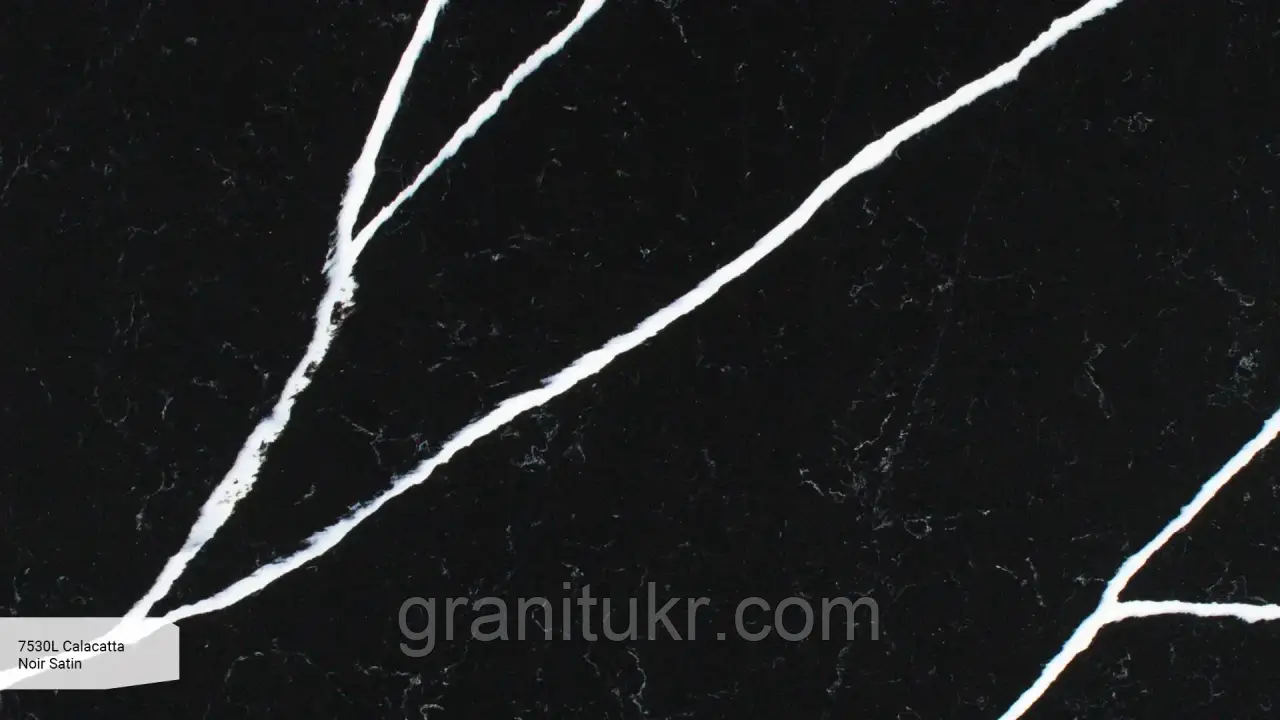 Кварцовий камінь 7530L Calacatta Noir Satin