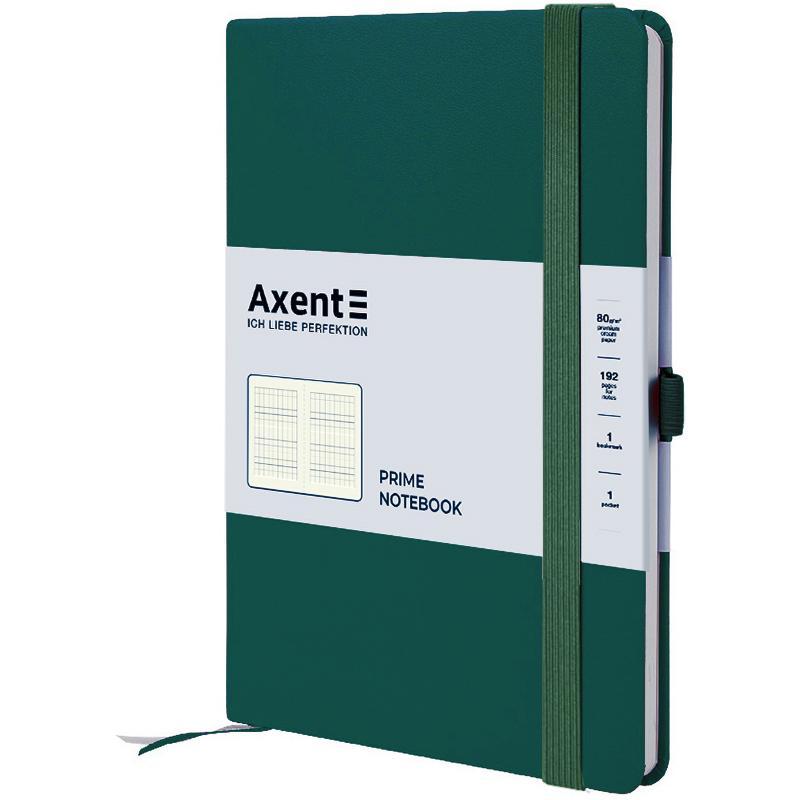 Блокнот А5 96 аркушів у клітинку Axent Partner Prime 8305 зелений ліс