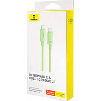 Кабель Baseus Habitat Series Fast Charging Cable Type-C to Type-C 100W 1m P10360202631-00 Green, фото 5