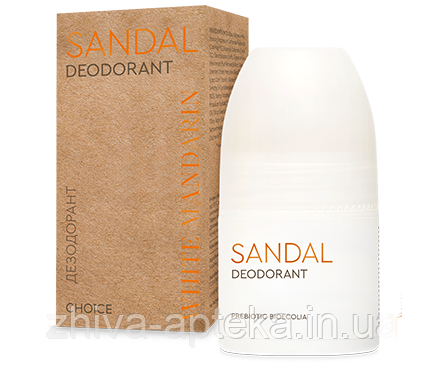 Натуральний дезодорант DEO Sandal з пребіотиком, White Mandarin, 50 мл