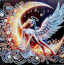 АВ-069. Алмазна мозаїка часткова блискучими стразами Ангел