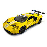 Машинка металева Ford 2017 GT 1:32 Форд жовта звук світло інерція відкр двері 15*7*4см (DL-96332), фото 3