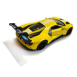 Машинка металева Ford 2017 GT 1:32 Форд жовта звук світло інерція відкр двері 15*7*4см (DL-96332), фото 5