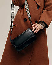 Сумка маленька крос-боді Polina&Eiterou 9252 чорна шкіра, фото 2