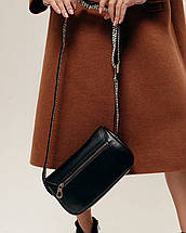 Сумка маленька крос-боді Polina&Eiterou 9252 чорна шкіра, фото 4