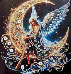 АВ-070. Алмазна мозаїка часткова блискучими стразами Ангел