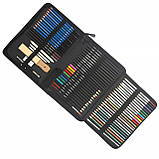 Набір для малюнку та ескізів YOVER на 72 предмети в нейлоновому пеналі, фото 5