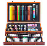 Набір для юного художника KALOUR в дерев`яній валізі на 142 предмети, фото 3