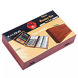 Набір для юного художника KALOUR в дерев`яній валізі на 142 предмети, фото 8