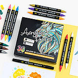 Набір двосторонніх акрилових маркерів Yover 36 кольорів, фото 7