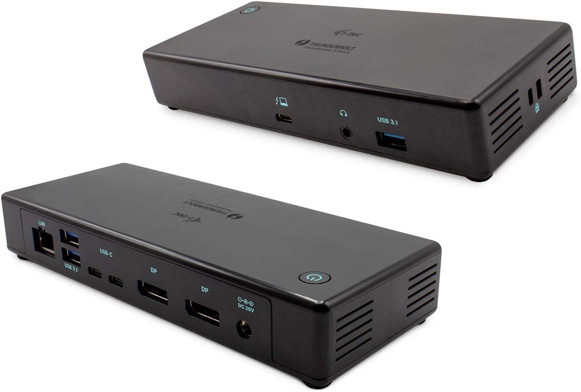 Док-станція I-TEC Thunderbolt 3/USB-C 2x4K/1x8K з блоком живлення 85 Вт. 2x DisplayPort 2X USB-C 1x GLAN