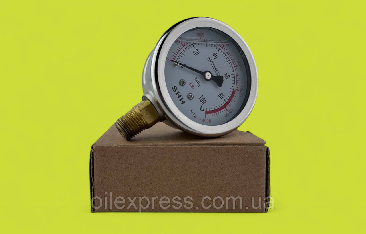 Манометр гліцериновий різь 1/4 1000 барів/100 Mpa