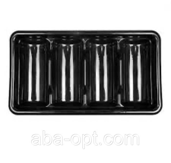 Лоток для зберігання столових приборів чотирьохсекційний 51 х 28 х 9 см Блек (шт), фото 1