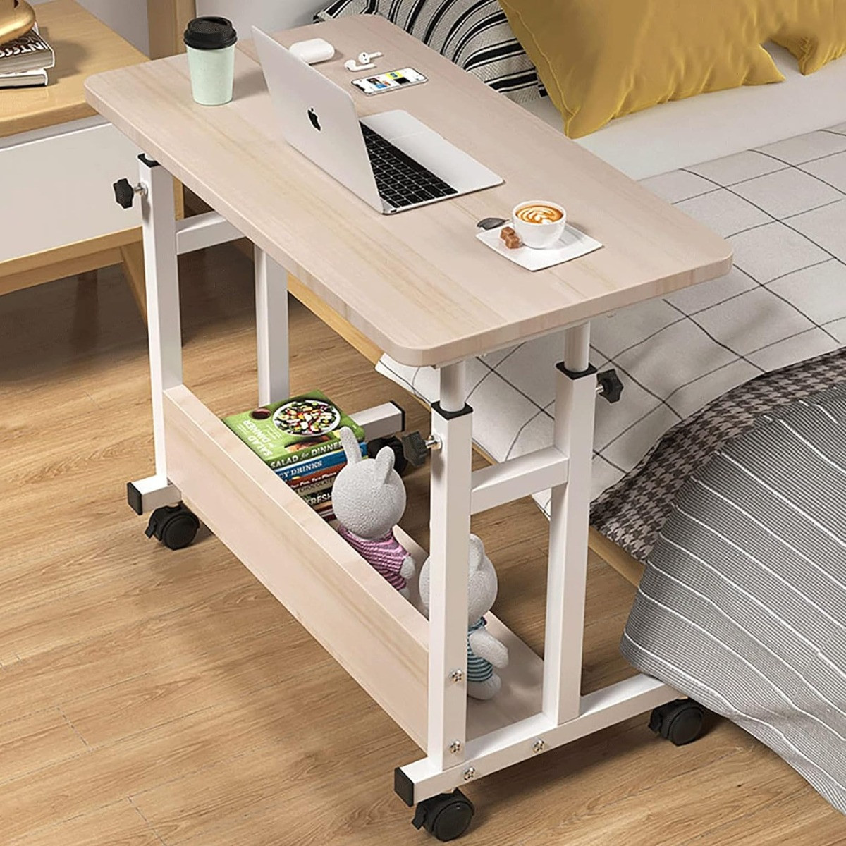 Стіл комп'ютерний на коліщатках з регулюванням висоти Laptop Table 60 х 40 х 69-90 см (M50261-S)