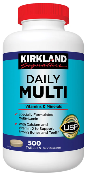 Kirkland Daily Multi Комплекс Вітамін та Мінералів 500 таблеток (Серце, Очі, Кістки, Зуби)