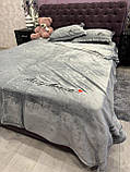 Велюрова постільна білизна Моніка євро комплект/тепла постільна білизна, фото 2