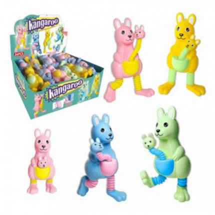 Антистрес іграшка кенгуру FG240428068Q-2 13см Поп Туб/Pop tube телескопічний 36шт.в дисплеї, фото 1