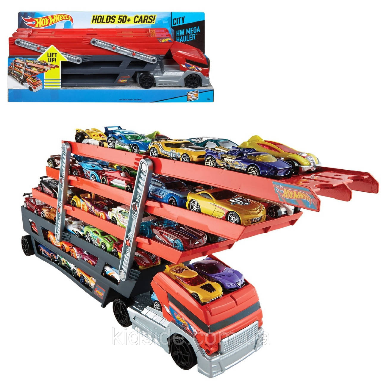 Hot Wheels CKC09 Mega Hauler Автовоз трейлер Червоний