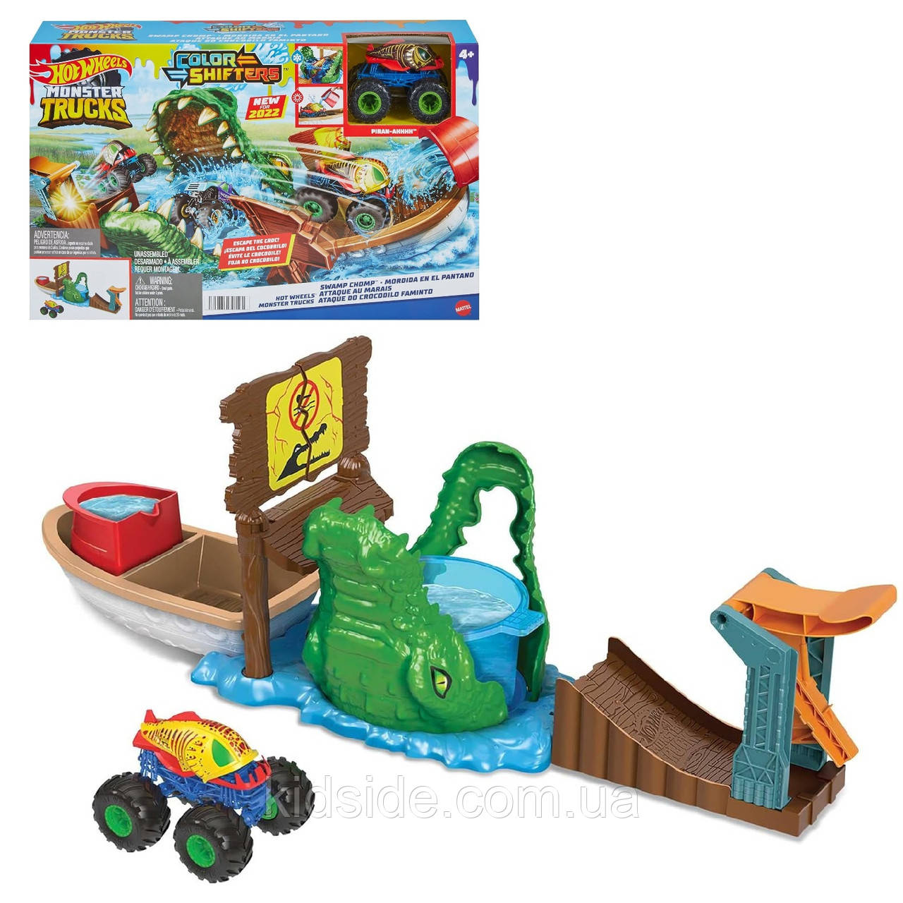 Hot Wheels HGV14 Swamp Chomp Автотрек Хот Вілс Полювання крокодила