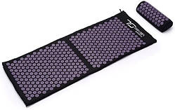 Килимок акупунктурний 7SPORTS Premium+ MTA-1 з подушкою чорно-фіолетовий 130*50см.