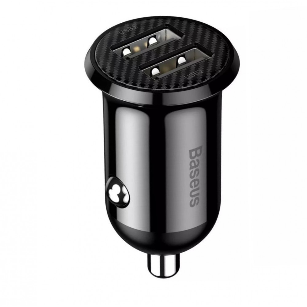 Car Charger | 4.8A | 2U — Baseus (CCALLP-01) Grain Pro — CCALLP-01 Black