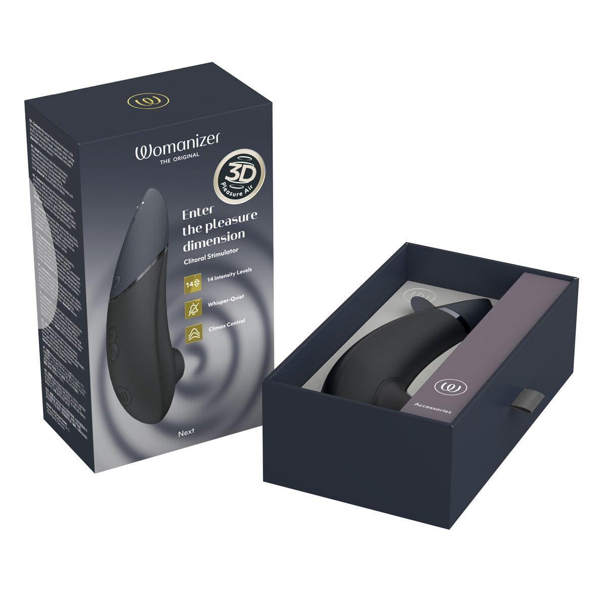 Вакуумний кліторальний стимулятор Womanizer Next Black, фото 1