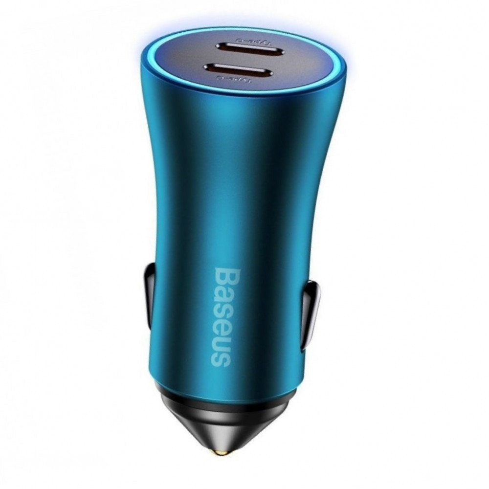 Car Charger | 40W | 2C — Baseus (CGJP0000) Golden Contactor Pro Dual Fast Charger Blue — CCJP000003 Blue