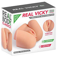 Реалістичний мастурбатор напівторс із вібрацією Real Body Real Vicky