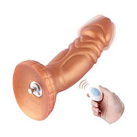 Фалоімітатор-насадка з вібрацією для секс-машини Hismith Slightly Curved Vibrating Silicone Dildo Monster