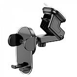Car Holder Hoco H3 Shiny press type (center console) — dark night black, фото 4