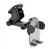 Car Holder Hoco H3 Shiny press type (center console) — dark night black, фото 7