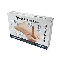 Торс зі знімним фалоїмітатором на присоску SilexD Male Torso Apollo Caramel L