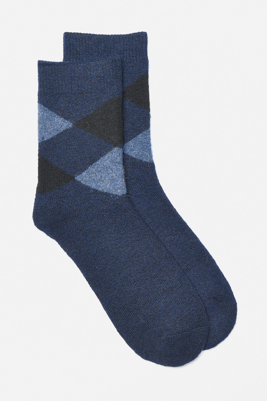 Шкарпетки чоловічі махрові ангорові темно-синього кольору р.40-47 190501M, фото 1