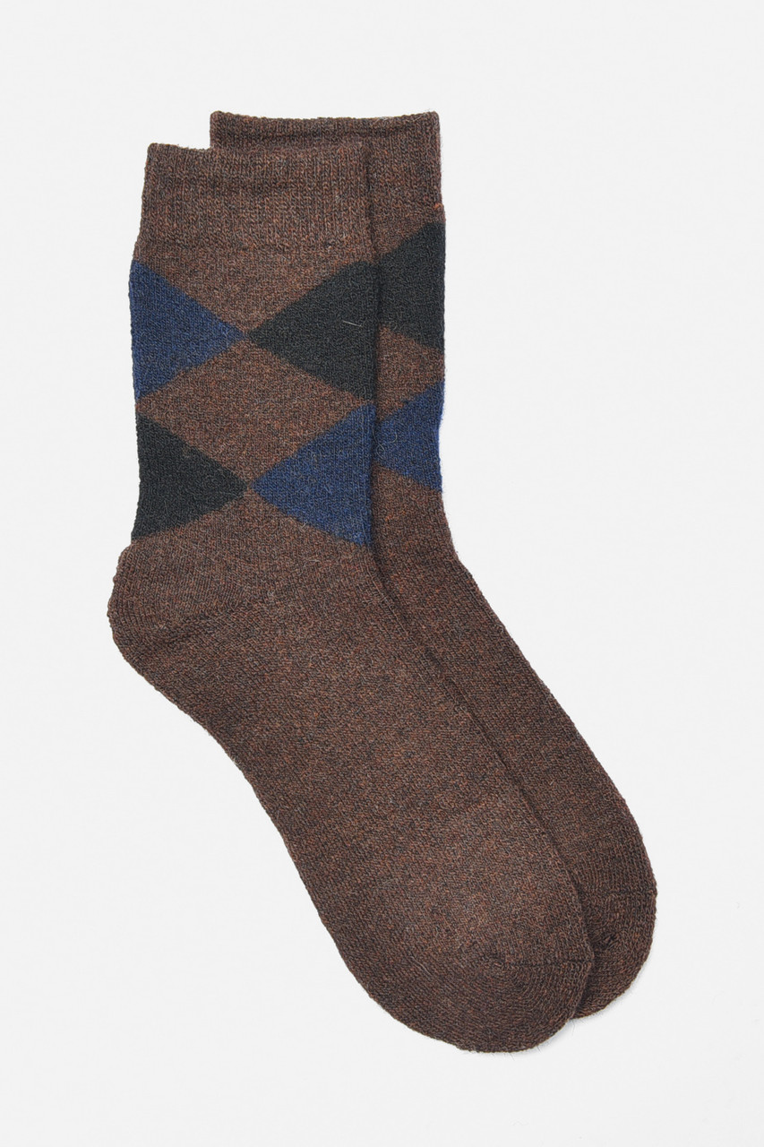 Шкарпетки чоловічі махрові ангорові коричневого кольору р.40-47 190504M, фото 1