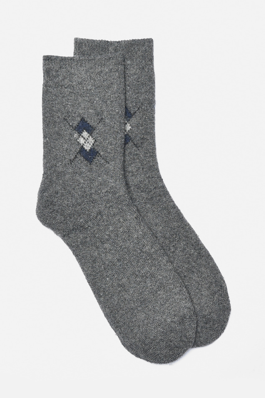 Шкарпетки чоловічі махрові ангорові темно-сірого кольору р.40-47 190520M, фото 1