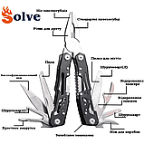 Мультитул 9 в 1 з чохлом Solve Сірий KT6001908 solve, фото 4