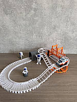 Трек 888-73 космодром, машинка 8см, фігурка 10см, 3шт, на батарейці, коробці, 35,5-25,5-7,5см, фото 6