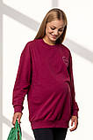 Світшот-туніка для вагітних та годуючих трикотаж тринитка колір фуксія S, фото 4