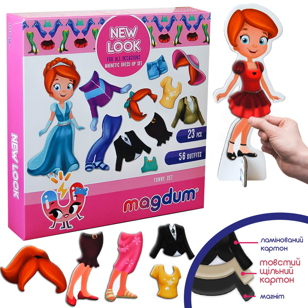 Гра Magdum магнітна одягалка "Лялька з одягом New look" (ML4031-14 EN)
